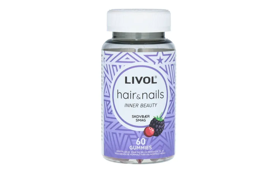 Livol Hair & Nails Inner Beauty Skovbær Gummies Stop Beauty Waste 60 Stk