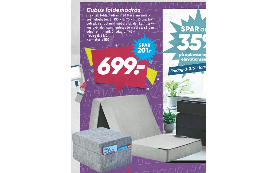 Cubus folding mattress