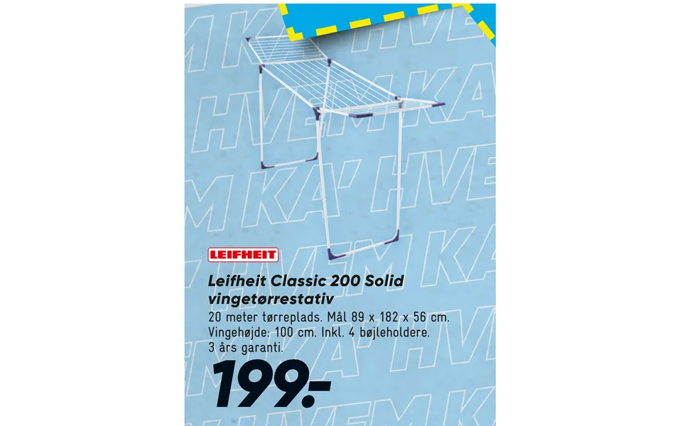 Leifheit classic 200 solid vingetørrestativ