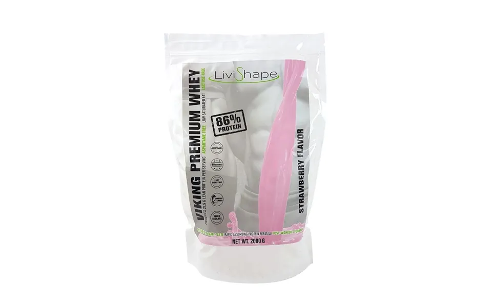 Whey protein powder with jordbærsmag - 2000 g