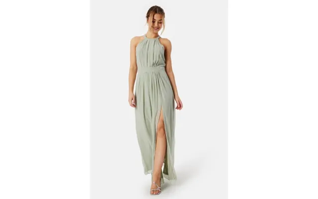 Angeleye High Neck Maxi Dress With Split Light Green Xl Uk16 product image