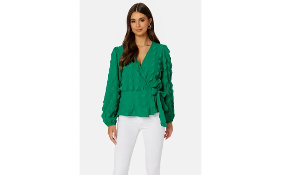Bubbleroom triniti wrap blouse jade green 34