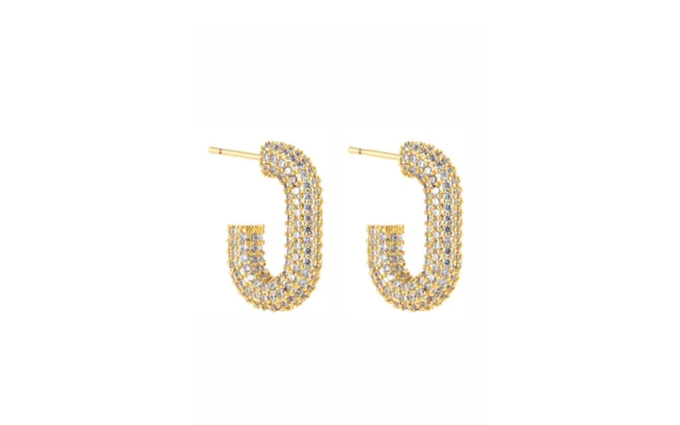 By Jolima U Rock Crystal Earrings Gold One Size