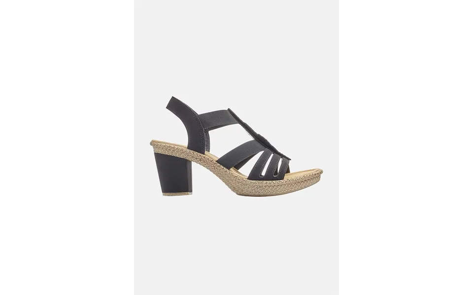 Comfortable sandal with heel with elastic straps