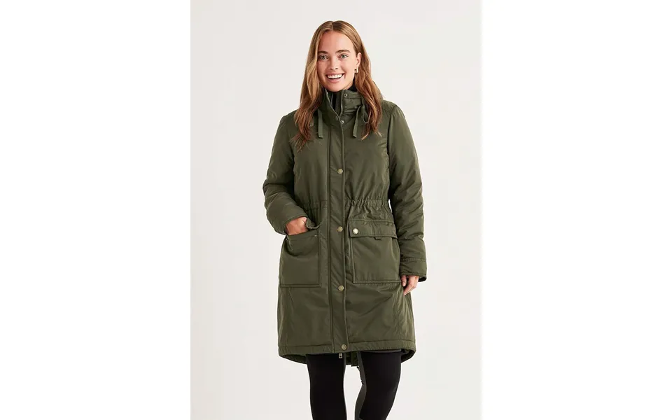 Parka with pileforet hood forest