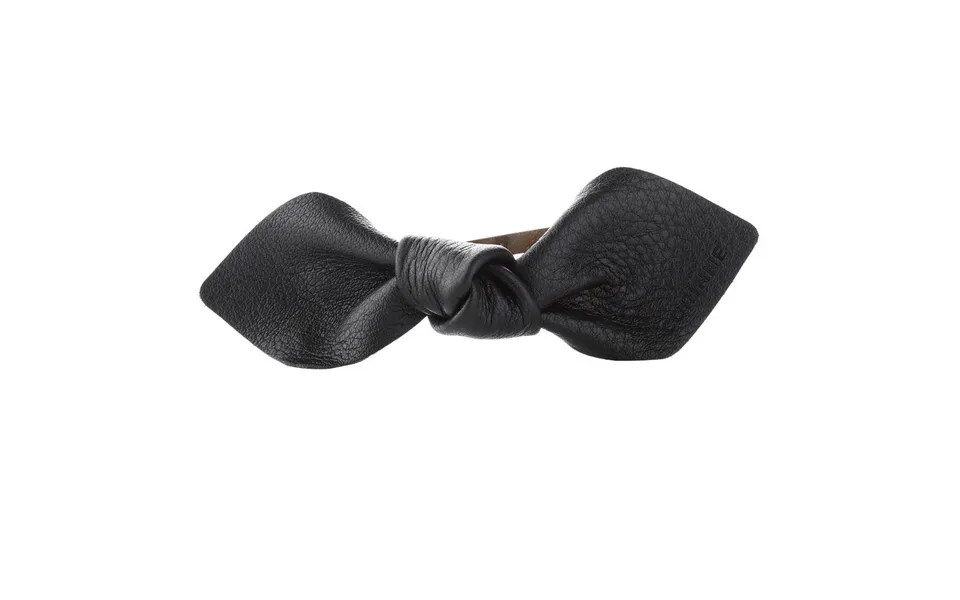 Corinne leather bow big on hair clip black