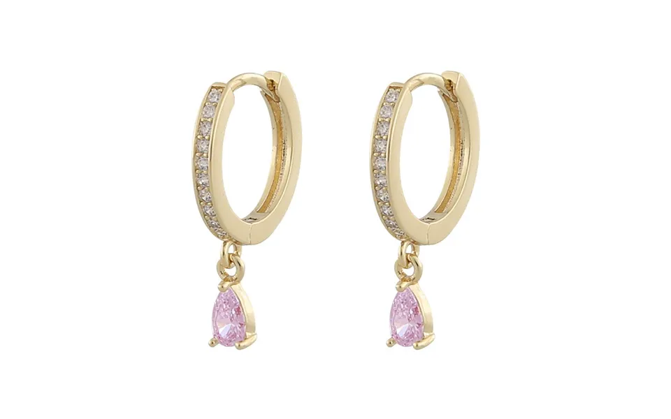 Snö Of Sweden Camille Drop Ring Earring Gold Pink