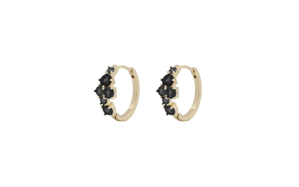Snö Of Sweden Copenhagen Ring Earrings Gold Black 19 Mm