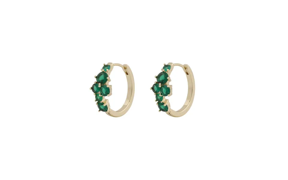 Twist of sweden copenhagen ring earrings gold green 19 mm