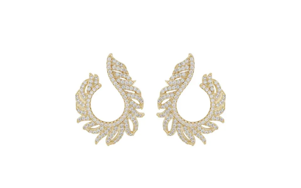 Snö Of Sweden North Loop Earrings Gold Clear 31 Mm
