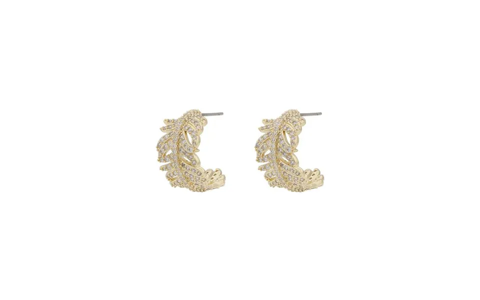 Snö Of Sweden North Oval Earrings Gold Clear 18 Mm
