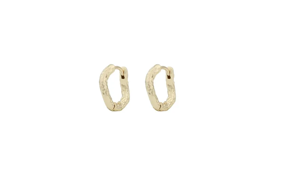 Twist of sweden oz small ring earrings plain gold 15 mm