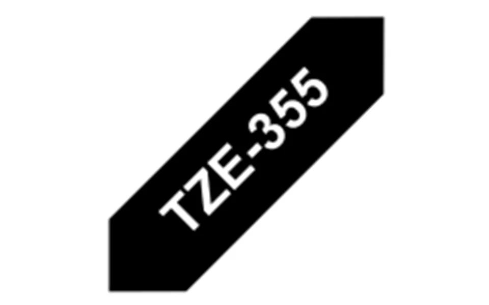 Brother tze-355 - white on black 24mm x 8m