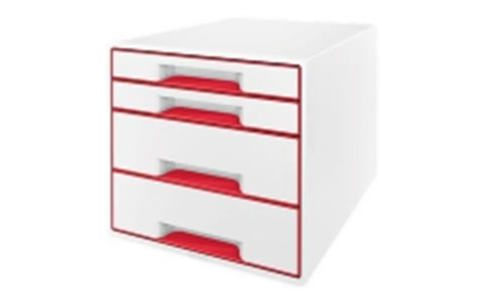 Skuffekabinet Desk Cube Leitz Wow 4-skuffer Rød