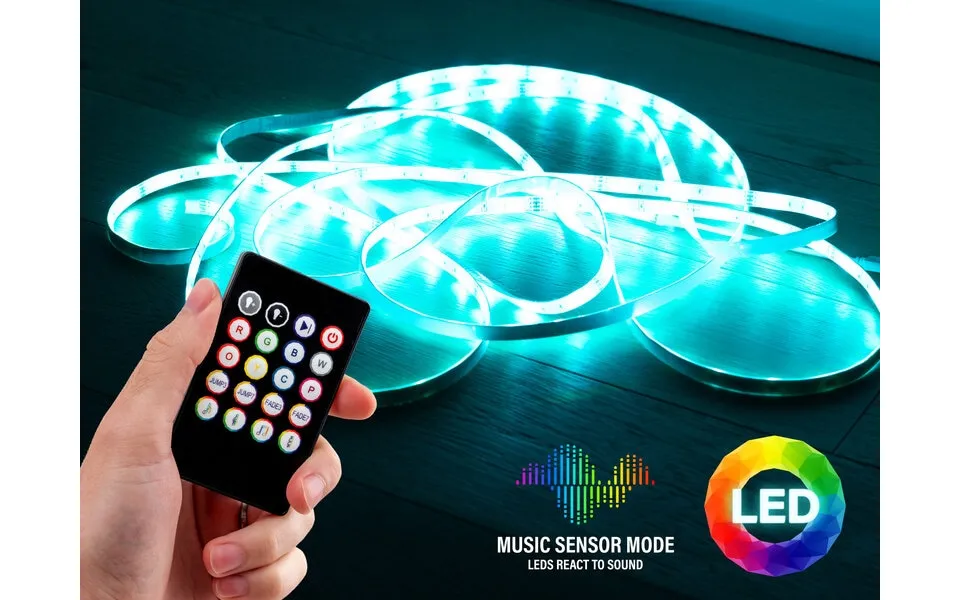 Music controlled led strip with remote - vooni