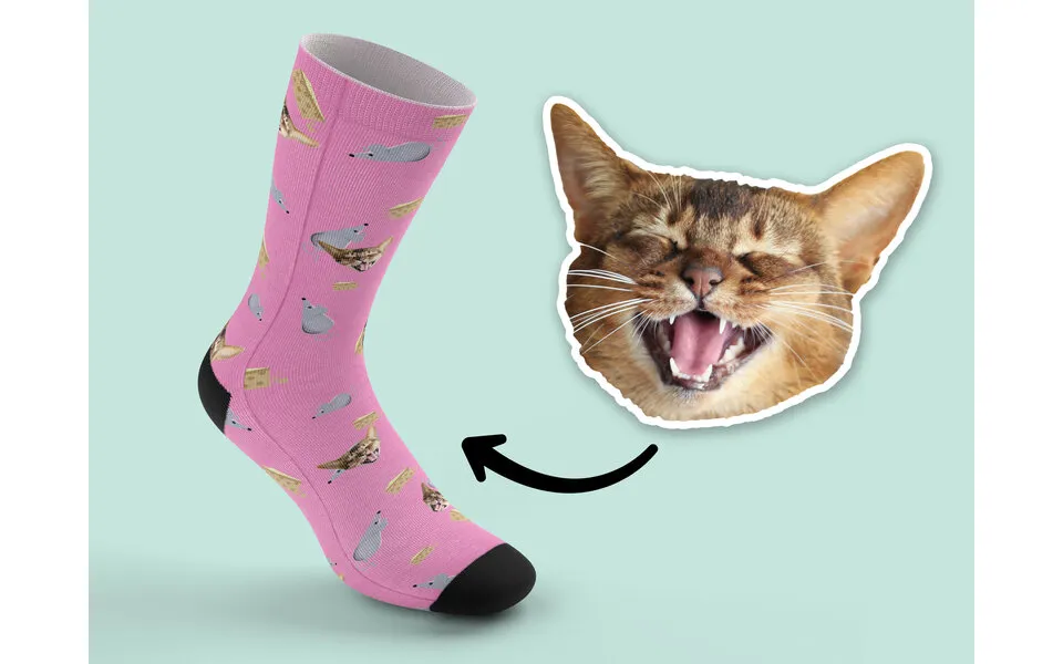 Personal stockings with picture - cat