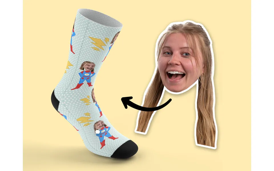 Personal stockings with picture - superhero