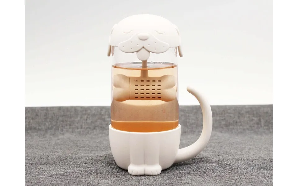 Tea mugs with tea strainer - dog