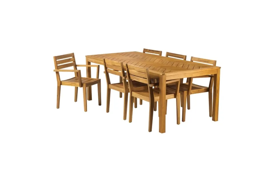Coop cila l garden furniture with 6 chairs - nature