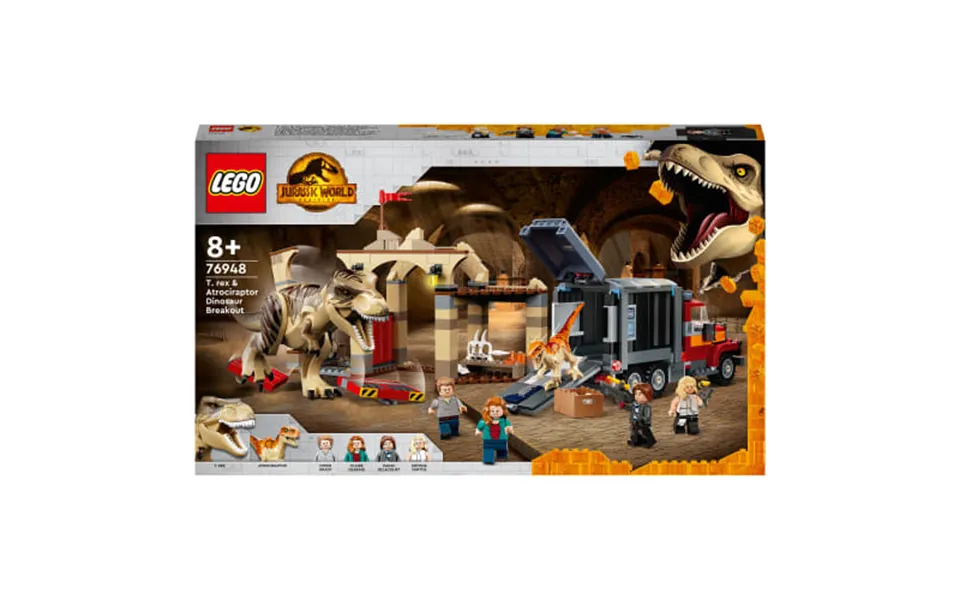 Lego Jurassic World T. Rex Og Atrociraptor På Dinosaurflugt