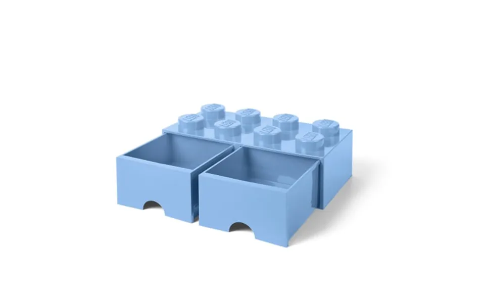 Lego storage box with 2 drawers - light blue