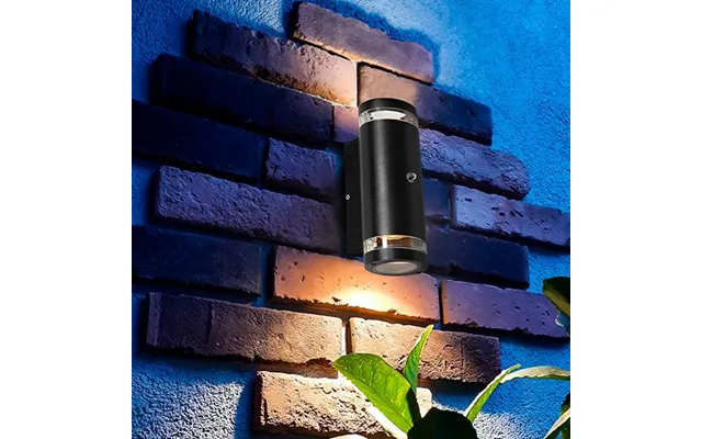 Baza - Udendørslampe I Sort Metal Og Glas Med Sensor