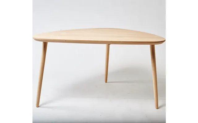 Ct 10 - Sofabord I Massiv Bøg Med Organisk Trekantet Form Og Størrelse 80 X 60 Cm Højde 45 Cm Sæbebehandlet