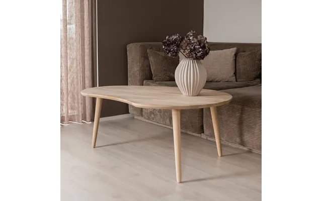 Ct 10 - Sofabord I Massiv Eg Med Paletform Og Størrelse 107 X 79 Cm Højde 45 Cm Sæbebehandlet
