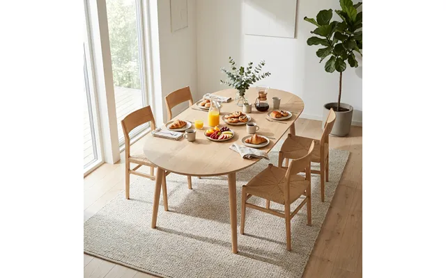 Dt 100 - Ovalt Spisebord I Massiv Eg Med Seks Størrelser Ubehandlet 200 X 90 Cm product image