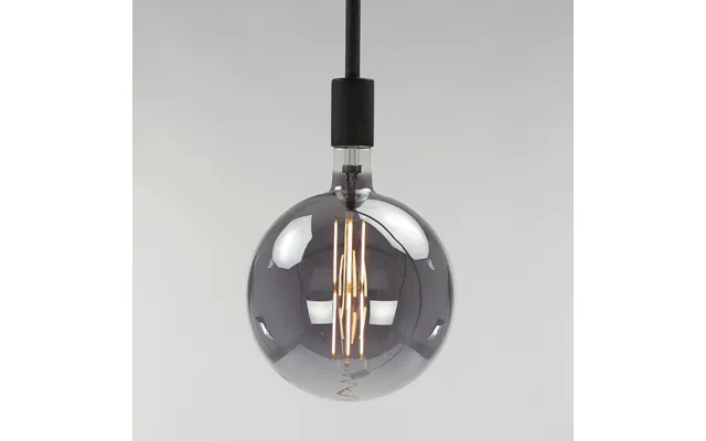 Stor Rund Led Pære I Gråt Glas