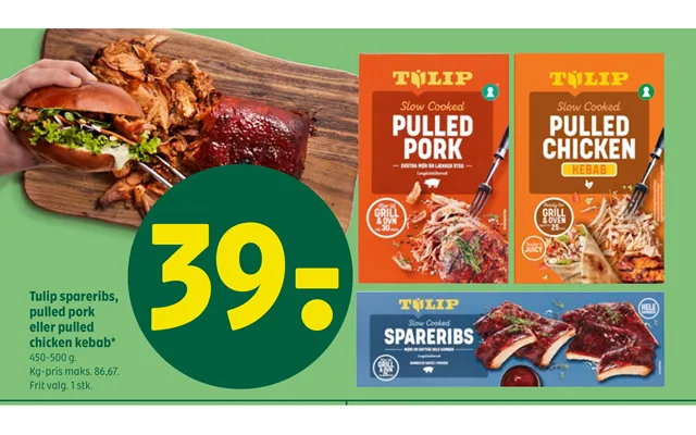 Tulip spareribs, pulled pork or pulled chicken kebab product image
