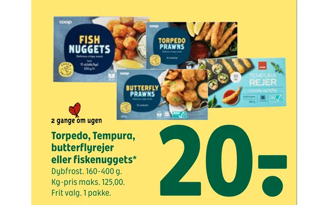 Torpedo, Tempura, Butterflyrejer Eller Fiskenuggets product image