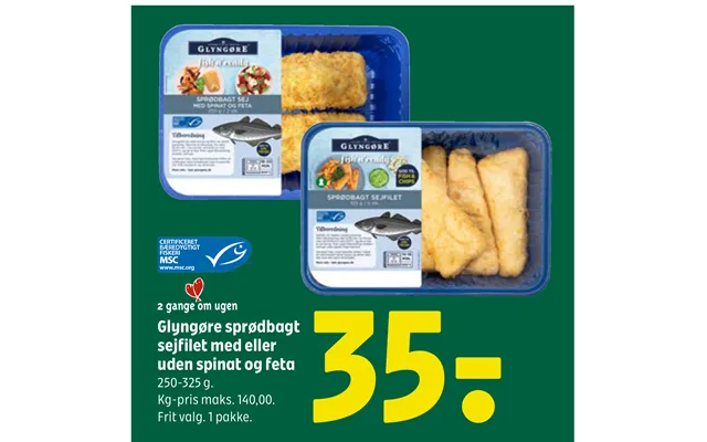 Glyngøre Sprødbagt Sejfilet Med Eller Uden Spinat Og Feta product image