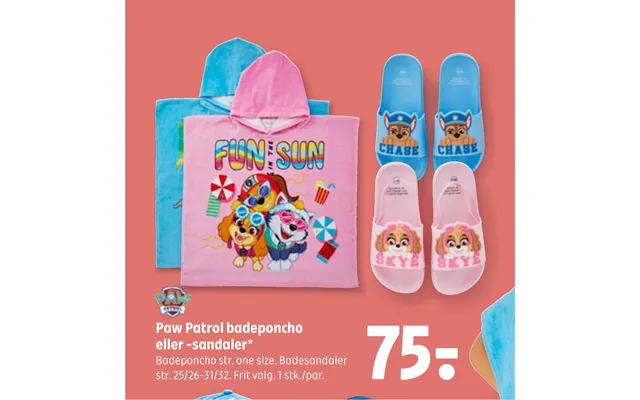 Paw patrol badeponcho or - sandals product image