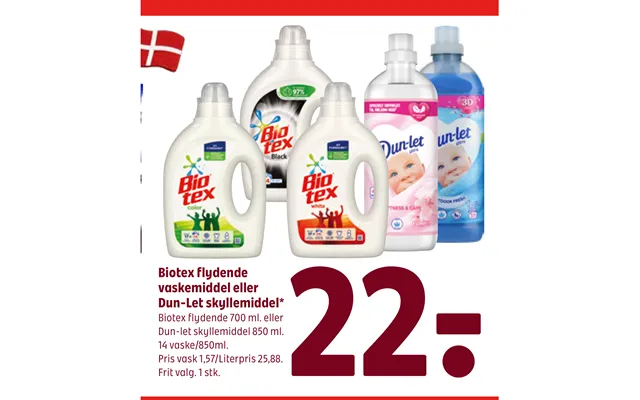 Biotex Flydende Vaskemiddel Eller Dun-let Skyllemiddel