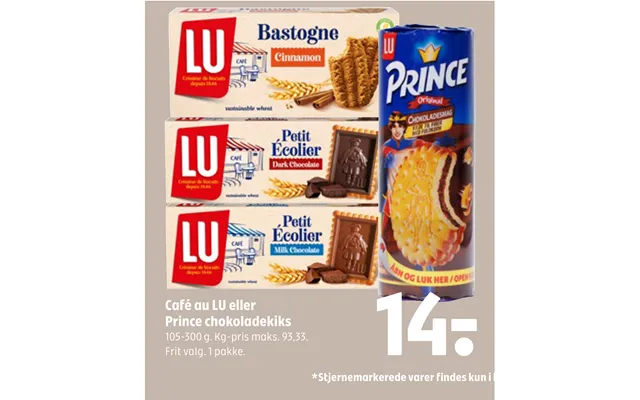 Café Au Lu Eller Prince Chokoladekiks