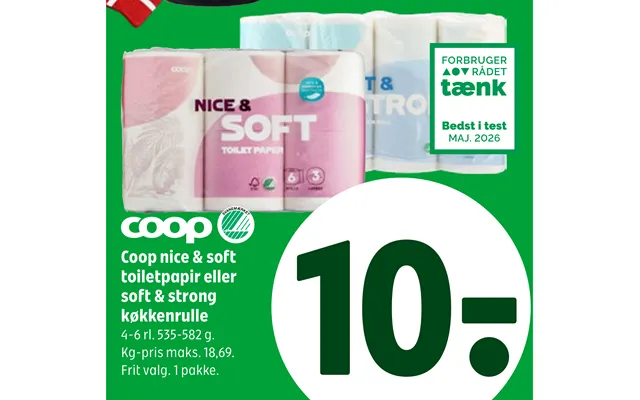 Coop Nice & Soft Toiletpapir Eller Soft & Strong Køkkenrulle