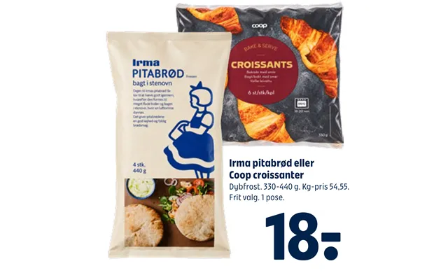 Irma Pitabrød Eller Coop Croissanter
