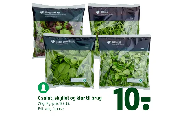 C Salat, Skyllet Og Klar Til Brug