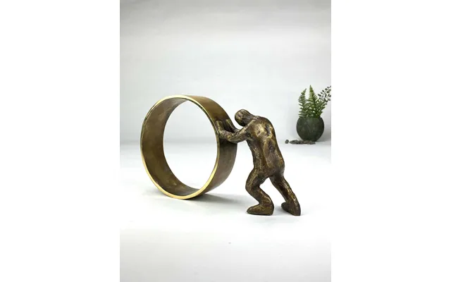 Holde Hjulene I Gang Bronzeskulptur Flid Og Vedholdenhed