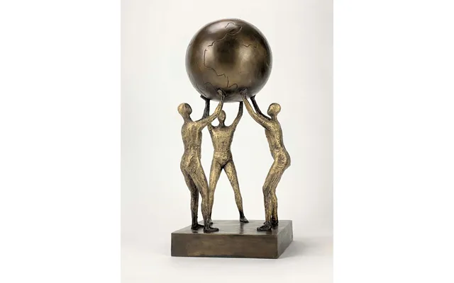 Løfter I Flok Stor Bronzeskulptur Fællesskab