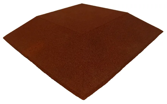 Ergofloor - Ergoplay Impact Gummifliser Faldunderlag Hjørne 500x500x60 Mm Rød