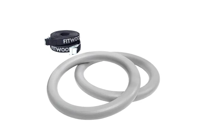 Fitwood Ulpu Mini Gymnastikringe 28mm - Grå Overflade Sort Strop