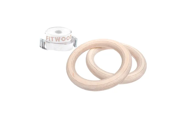 Fitwood Ulpu Mini Gymnastikringe 28mm - Træ Overflade Hvid Strop