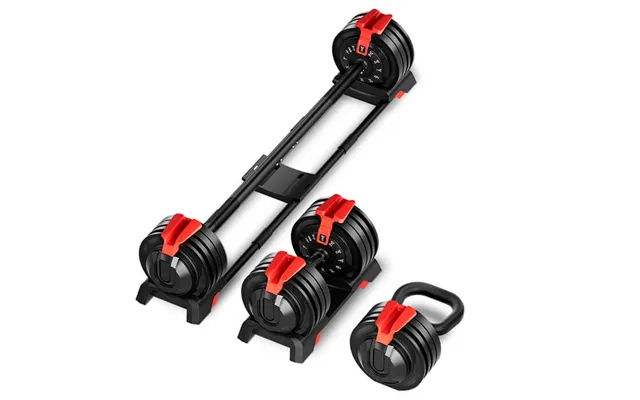 Odin Justerbar Håndvægt 24kg 3 I 1 Sæt Inkl. Vægtstang Og Kettlebell