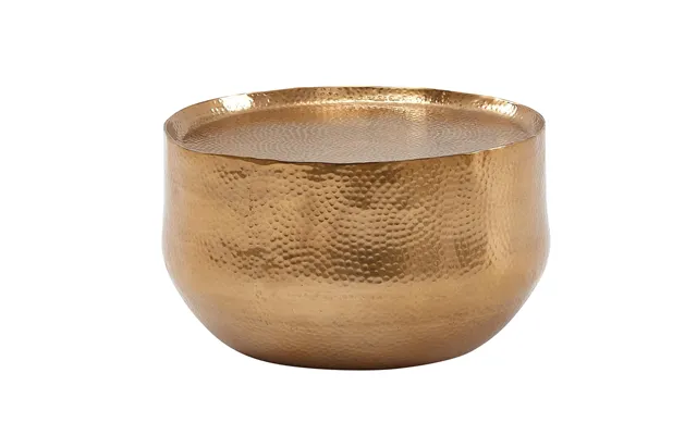 Gold Coffee Table In Hammered Metal With Highlighted Edge product image