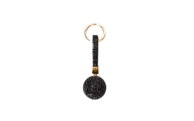 Ball Rhinestone Nøglering - Sort