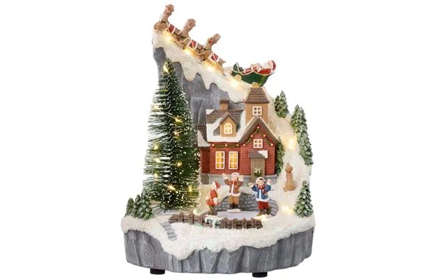 Bjerg Med Hus Og Kane - H26,4 Cm