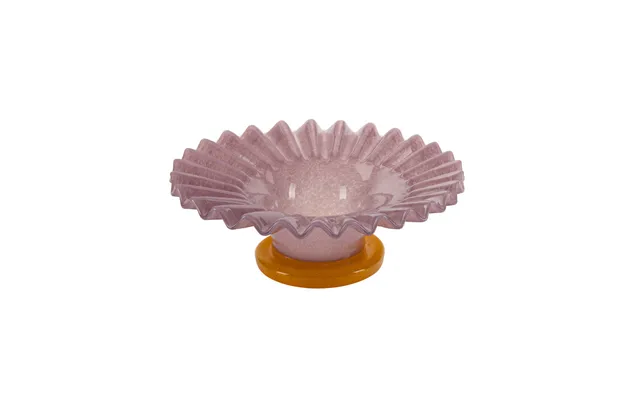 Fad Med Bølget Kant, Orange Lilla - Ø29cm
