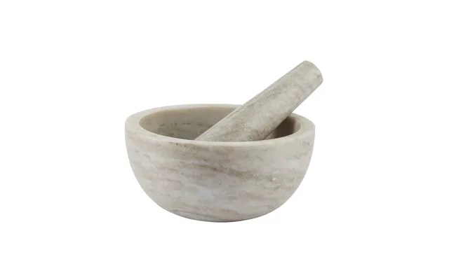 Mortar Med Støder, Marmor - Beige
